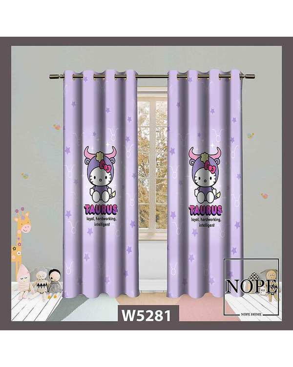 پرده کودک مخمل نوپه هوم Nopehome مدل پانچی طرح کارتونی کد W5281