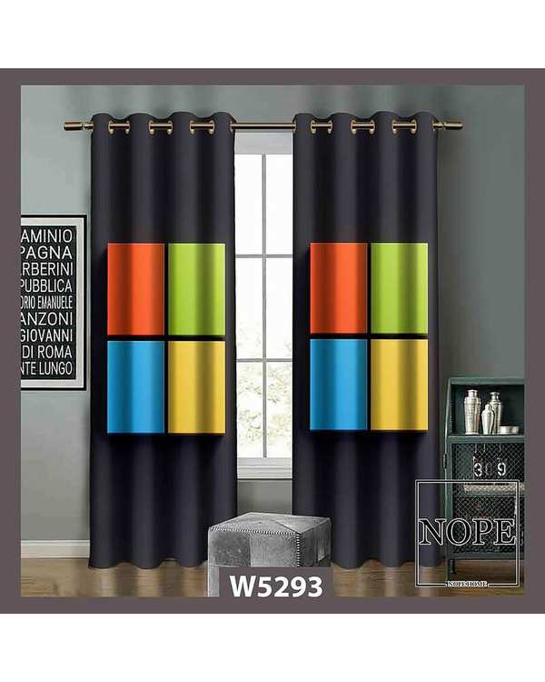 پرده کودک مخمل نوپه هوم Nopehome مدل پانچی طرح ویندوز کد W5293