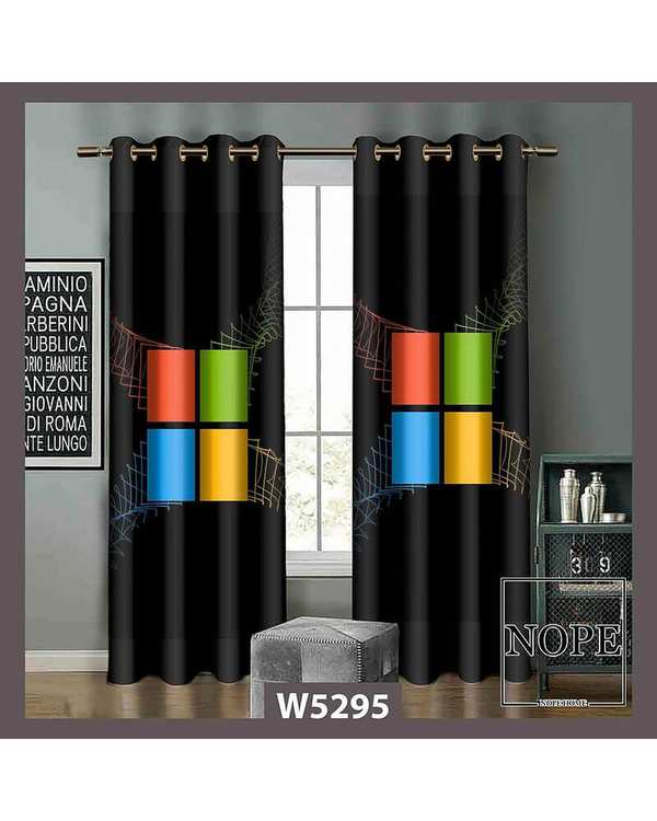 پرده کودک مخمل نوپه هوم Nopehome مدل پانچی طرح ویندوز کد W5295