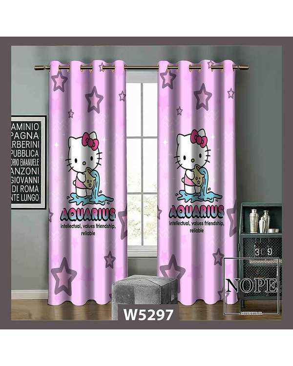 پرده کودک مخمل نوپه هوم Nopehome مدل پانچی طرح گربه کد W5297