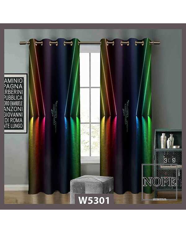 پرده کودک مخمل نوپه هوم Nopehome مدل پانچی طرح نورهای رنگی کد W5301