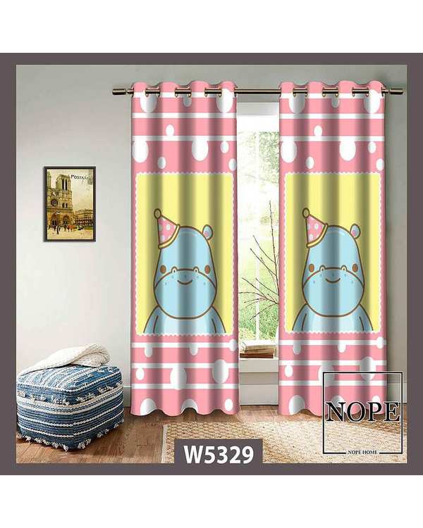 پرده کودک مخمل نوپه هوم Nopehome مدل پانچی طرح اسب آبی کد W5329