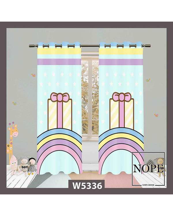پرده کودک مخمل نوپه هوم Nopehome مدل پانچی طرح جعبه کادو کد W5336