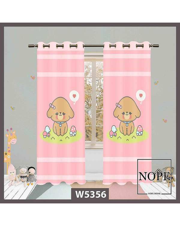 پرده کودک مخمل نوپه هوم Nopehome مدل پانچی طرح سگ قهوه ای کد W5356