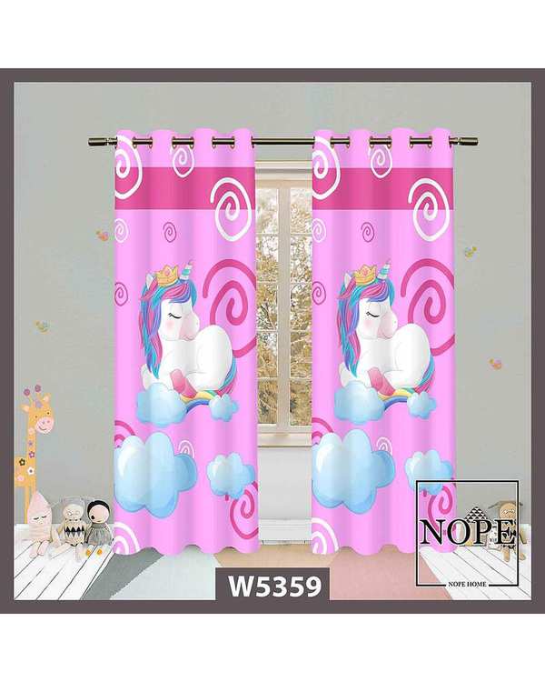 پرده کودک مخمل نوپه هوم Nopehome مدل پانچی طرح اسب تکشاخ کد W5359