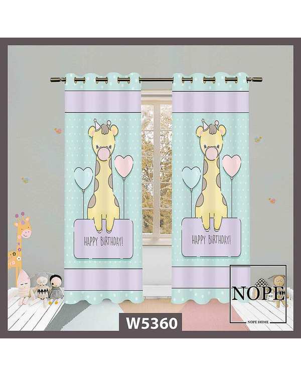 پرده کودک مخمل نوپه هوم Nopehome مدل پانچی طرح زرافه کد W5360