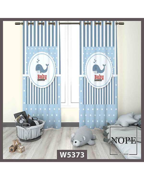 پرده کودک مخمل نوپه هوم Nopehome مدل پانچی طرح دلفین کد W5373