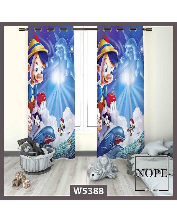 پرده کودک مخمل نوپه هوم Nopehome مدل پانچی طرح پینوکیو کد W5388