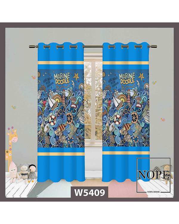 پرده کودک مخمل نوپه هوم Nopehome مدل پانچی طرح دو دل کد W5409