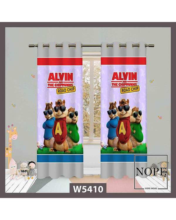 پرده کودک مخمل نوپه هوم Nopehome مدل پانچی طرح سنجاب ها کد W5410