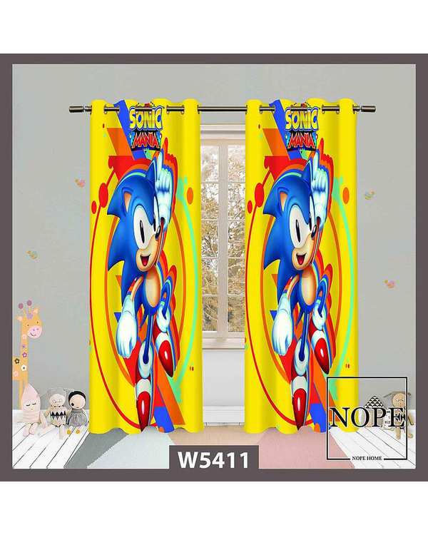 پرده کودک مخمل نوپه هوم Nopehome مدل پانچی طرح سونیک کد W5411