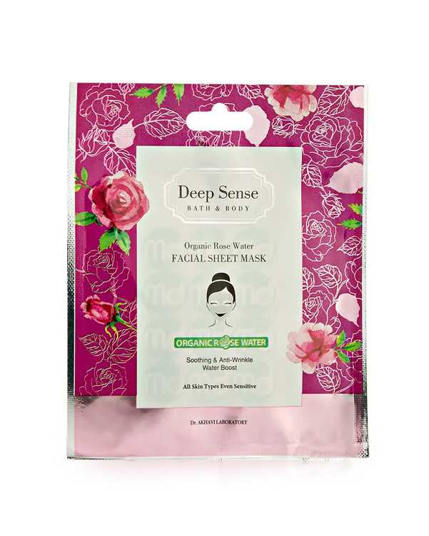 ماسک ورقه ای صورت دیپ سنس Deep Sense مناسب برای انواع پوست حاوی عصاره گلاب 25ml