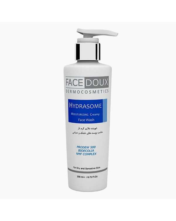 شوینده ملایم کرم دار هیدرازوم فیس دوکس Facedoux مناسب پوست های خشک و حساس 200ml