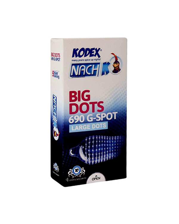 کاندوم خاردار کدکس Kodex مدل بیگ دات Big Dots بسته 10 عددی