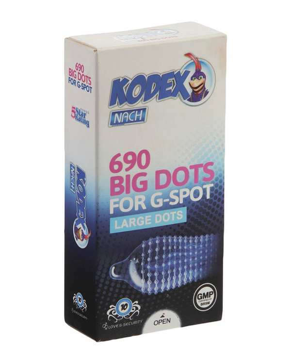 کاندوم خاردار کدکس Kodex مدل بیگ داتس Big Dots بسته 10 عددی - تصویر 3