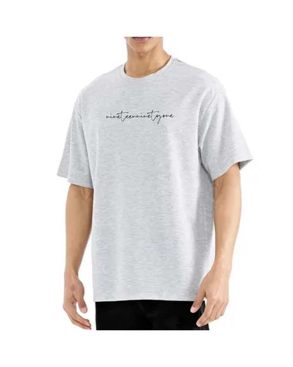 تی شرت مردانه اورسایز طوسی نوزده نود و یک 1991 مدل TS1981 G - تصویر 6