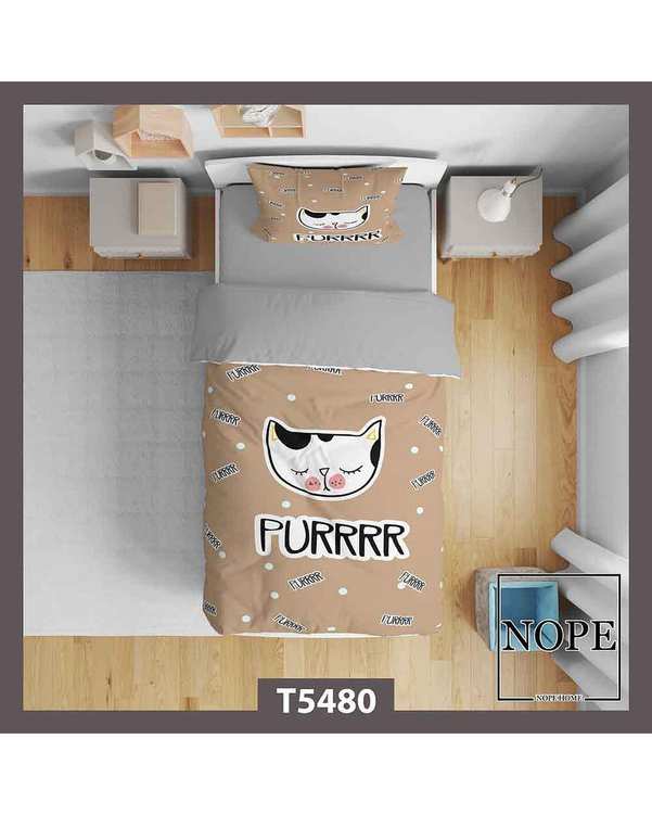 روتختی کودک یک نفره 5 تکه نوپه هوم Nopehome طرح گربه کارتونی کد T5480
