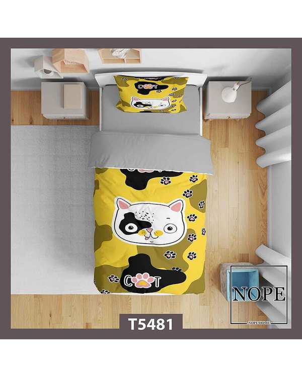 روتختی کودک یک نفره 5 تکه نوپه هوم Nopehome طرح گربه کد T5481