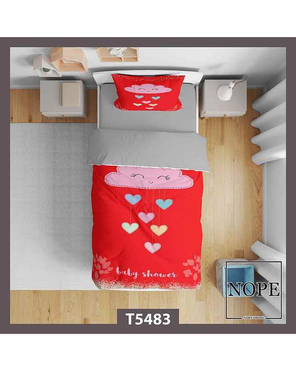 روتختی کودک یک نفره 5 تکه نوپه هوم Nopehome طرح قلبی کد T5483