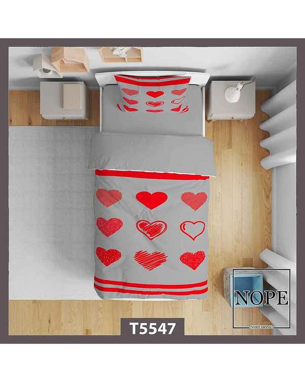 روتختی کودک یک نفره 5 تکه نوپه هوم Nopehome طرح قلب قلبی کد T5547