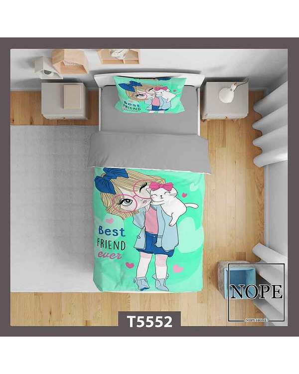 روتختی کودک یک نفره 5 تکه نوپه هوم Nopehome طرح دختر ملوس کد T5552