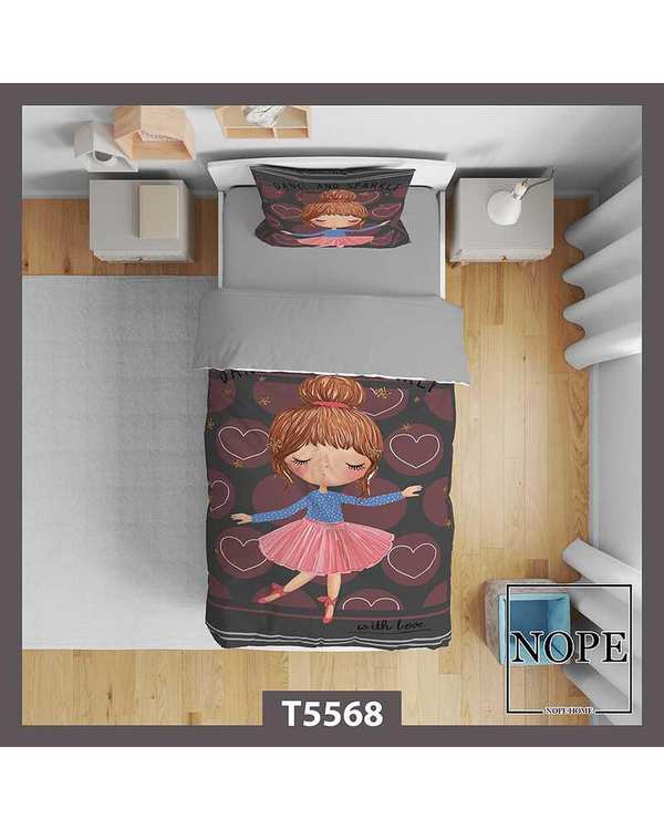 روتختی کودک یک نفره 5 تکه نوپه هوم Nopehome طرح دختر قلبی قلبی کد T5568