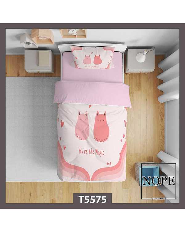 روتختی کودک یک نفره 5 تکه نوپه هوم Nopehome طرح گربه کد T5575