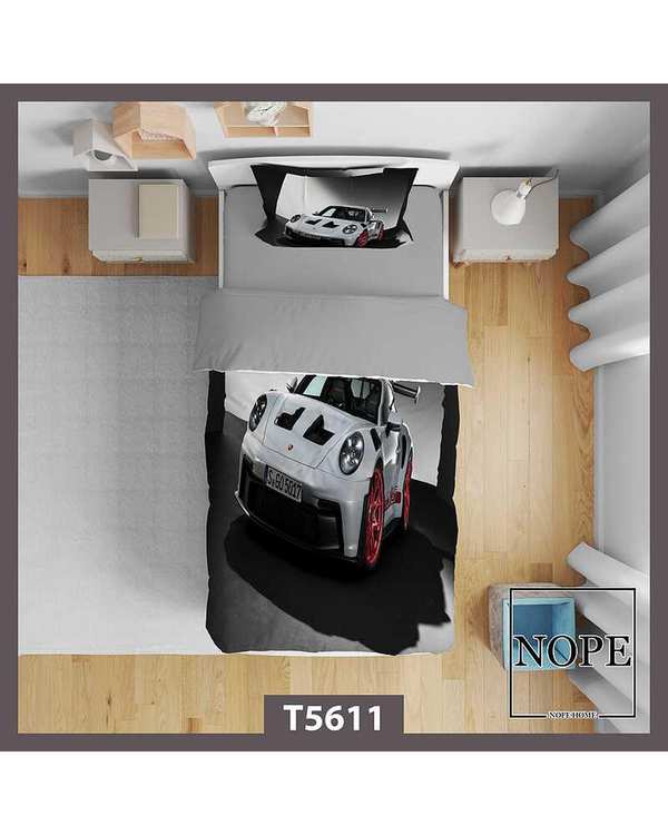 روتختی کودک یک نفره 5 تکه نوپه هوم Nopehome طرح ماشین Porsche کد T5611
