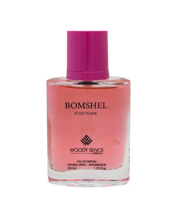 عطر جیبی زنانه وودی سنس Woody Sence مدل بامشل Bomshel حجم 30ml