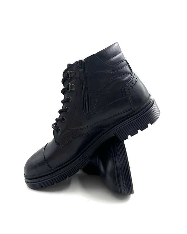 بوت چرم مردانه مشکی میخچی Mikhchi Leather مدل R306 - تصویر 2