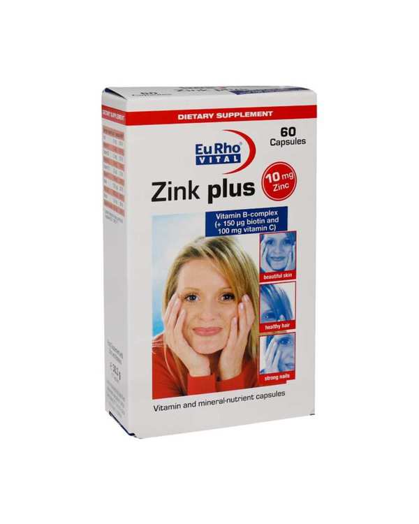 قرص زینک پلاس یوروویتال 10mg زینک 60 عددی