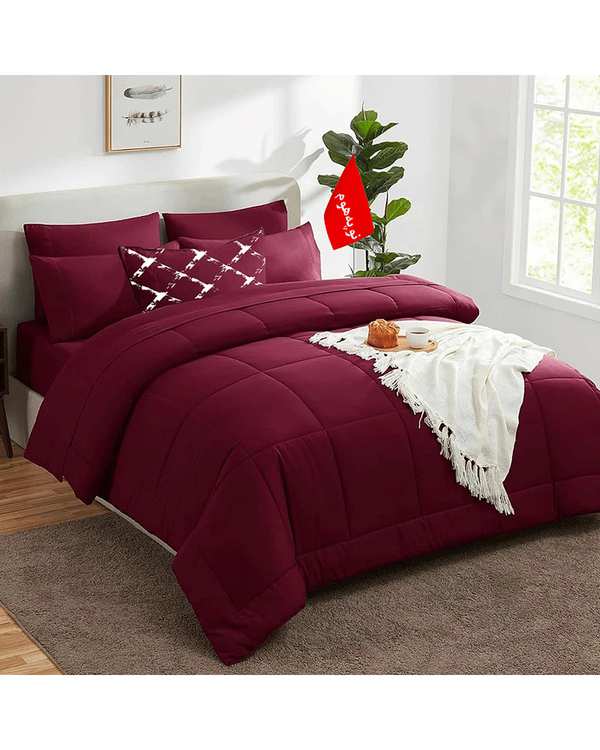 روتختی یک نفره 5 تکه مینیمال نوپه هوم Nopehome طرح مربعی زرشکی کد 032