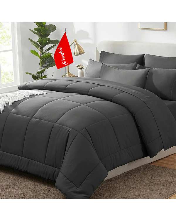 روتختی دو نفره 7 تکه مینیمال نوپه هوم Nopehome طرح مربعی طوسی تیره کد 035