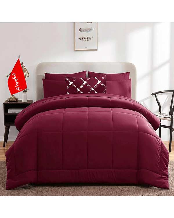 روتختی یک نفره 5 تکه مینیمال نوپه هوم Nopehome طرح مربعی زرشکی کد 036