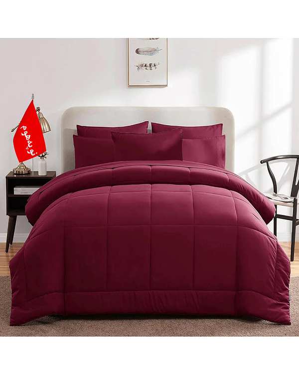 روتختی یک نفره 5 تکه مینیمال نوپه هوم Nopehome طرح مربعی زرشکی کد 037