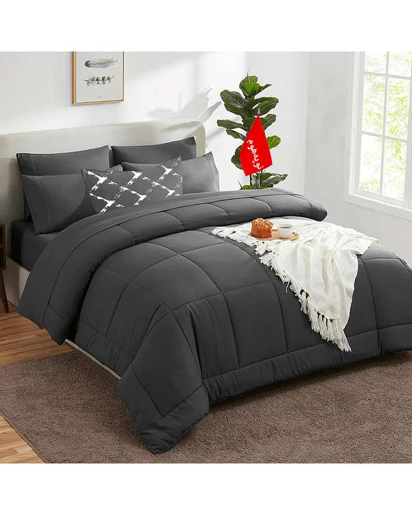 روتختی یک نفره 5 تکه مینیمال نوپه هوم Nopehome طرح مربعی طوسی تیره کد 046