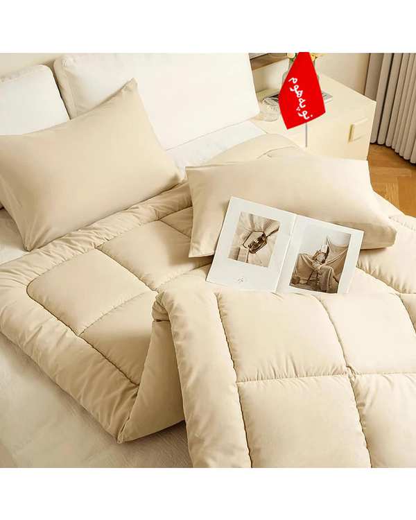 روتختی یک نفره 5 تکه مینیمال نوپه هوم Nopehome طرح مربعی کرم کد 049