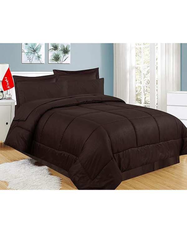 روتختی دو نفره 6 تکه مینیمال نوپه هوم Nopehome طرح مربعی قهوه ای تیره کد 059