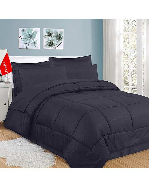 روتختی یک نفره 5 تکه مینیمال نوپه هوم Nopehome طرح مربعی سرمه ای کد 061