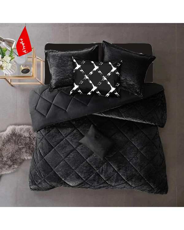 روتختی یک نفره 5 تکه مینیمال نوپه هوم Nopehome طرح لوزی مشکی کد 120