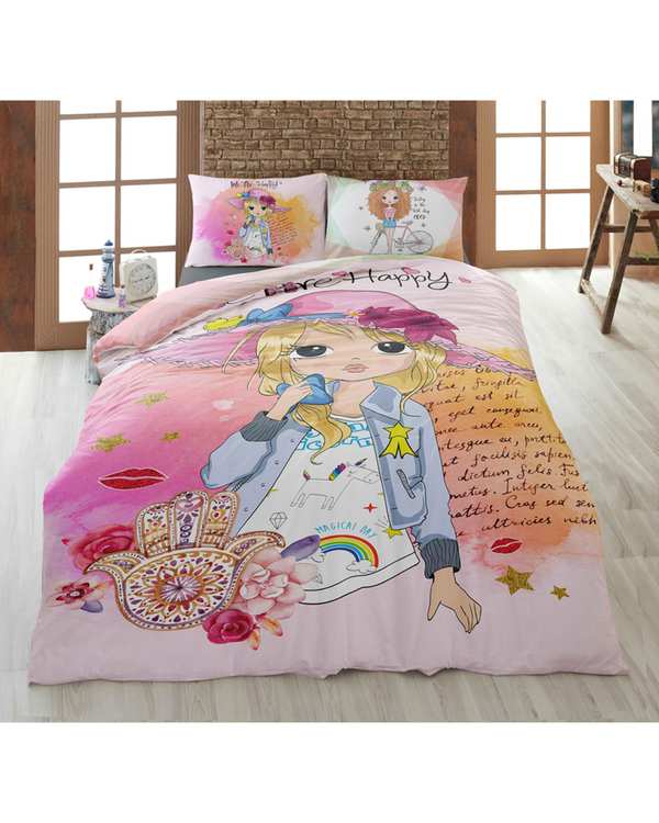 سرویس لحاف روتختی تک نفره 4 تکه دو رو میکرو تنسل گیاهی TURKAZ مدل 1087