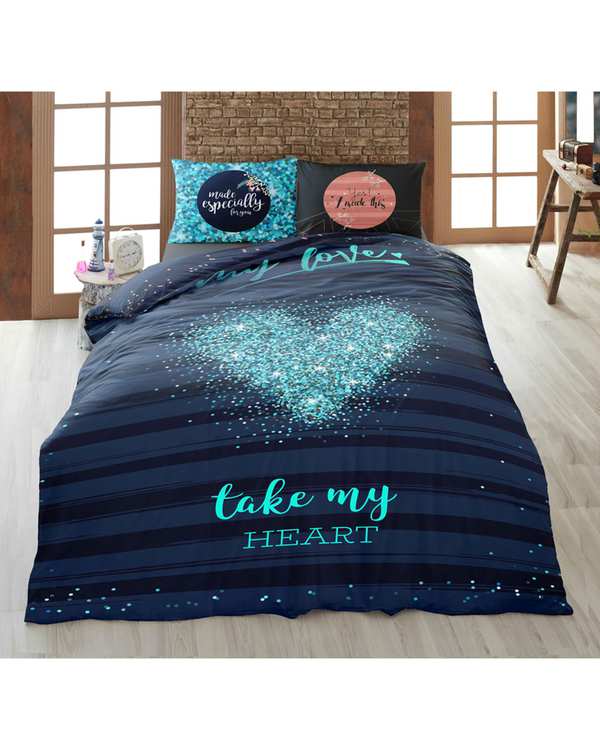 سرویس لحاف روتختی تک نفره 4 تکه دو رو میکرو تنسل گیاهی TURKAZ مدل 1109