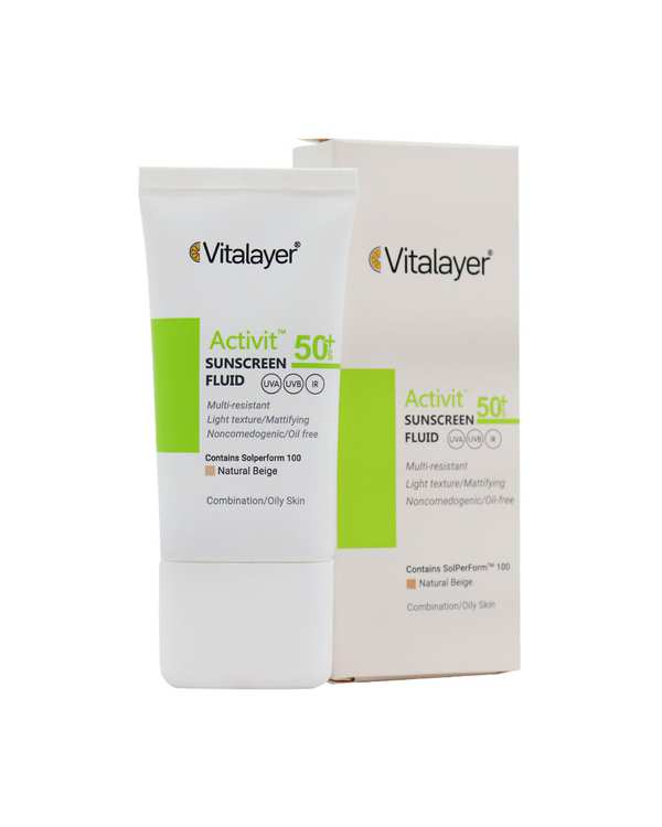 فلوئید ضد آفتاب SPF50 ویتالیر Vitalayer سری اکتی ویت - تصویر 2