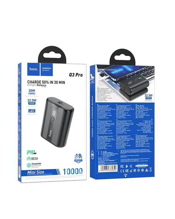 پاور بانک مشکی هوکو HOCO مدل Q3 PRO ظرفیت 10000 میلی آمپر ساعت - تصویر 6