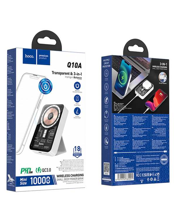 پاور بانک سفید هوکو HOCO مدل Q10A ظرفیت 10000 میلی آمپر ساعت - تصویر 6