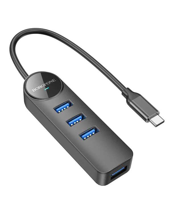 هاب 4 پورت USB-C بروفون Borofone مدل DH5 4IN1 طول 20CM با USB3