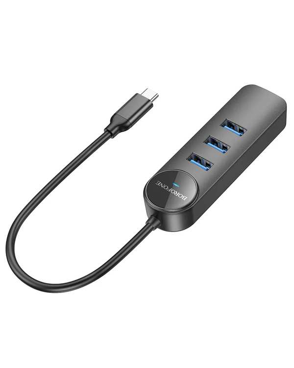 هاب 4 پورت USB-C بروفون Borofone مدل DH5 4IN1 طول 20CM با USB3 - تصویر 2