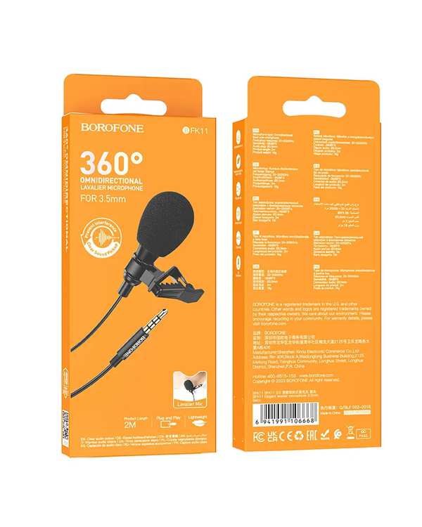 میکروفون یقه ای بروفون Borofone مدل BFK11 3.5MM با سری 3.5 میلی متری - تصویر 7