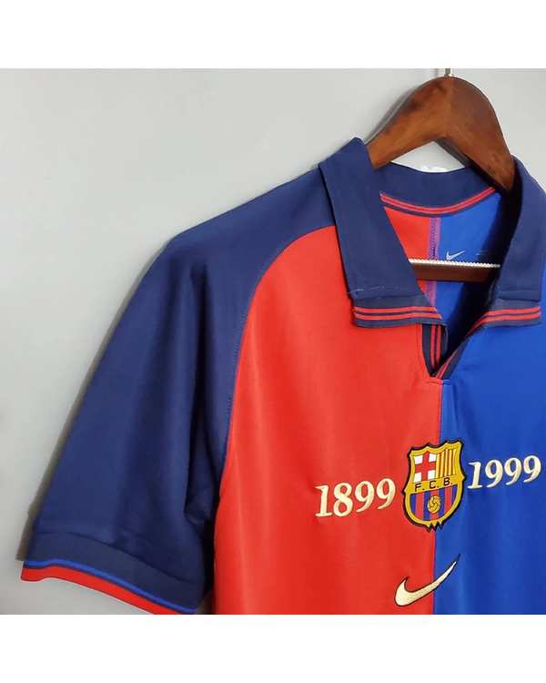 ست تی شرت و شلوارک ورزشی مردانه مدل بارسلونا Home 1999 - تصویر 7