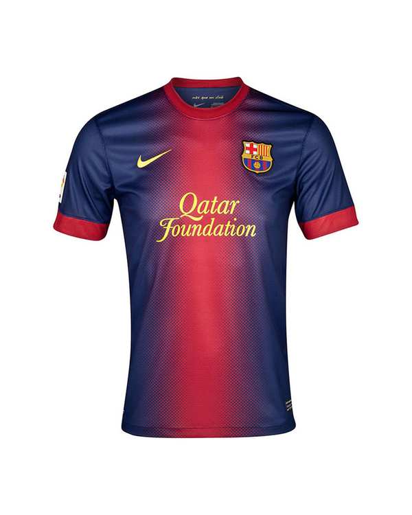 ست تی شرت و شلوارک ورزشی مردانه مدل بارسلونا Home 2013 - تصویر 7